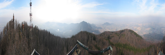 Panorama z wieży widokowej na Ślęży