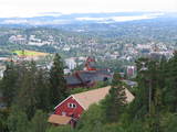 Panorama Oslo ze skoczni Holmenkollen