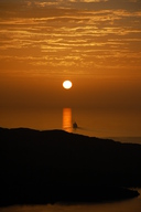 Zachód słońca na Santorynie